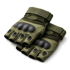 Тактичні рукавички безпальцеві з захистом кісточок Olive Tactical Pro